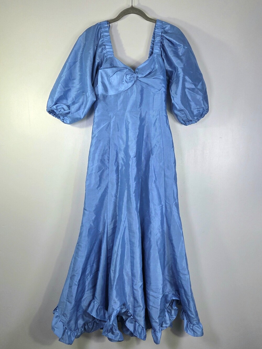 Nwt Hutch Anthropologie Twist Front Puff Sleeve Ruffle Hem Dress.